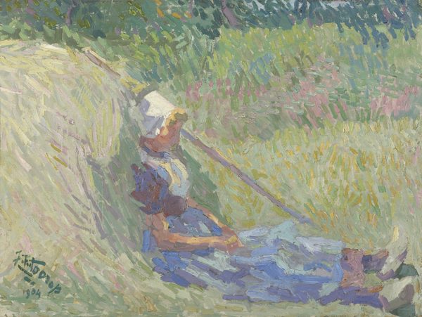 Dutch: Rustende boerin by Jan Toorop