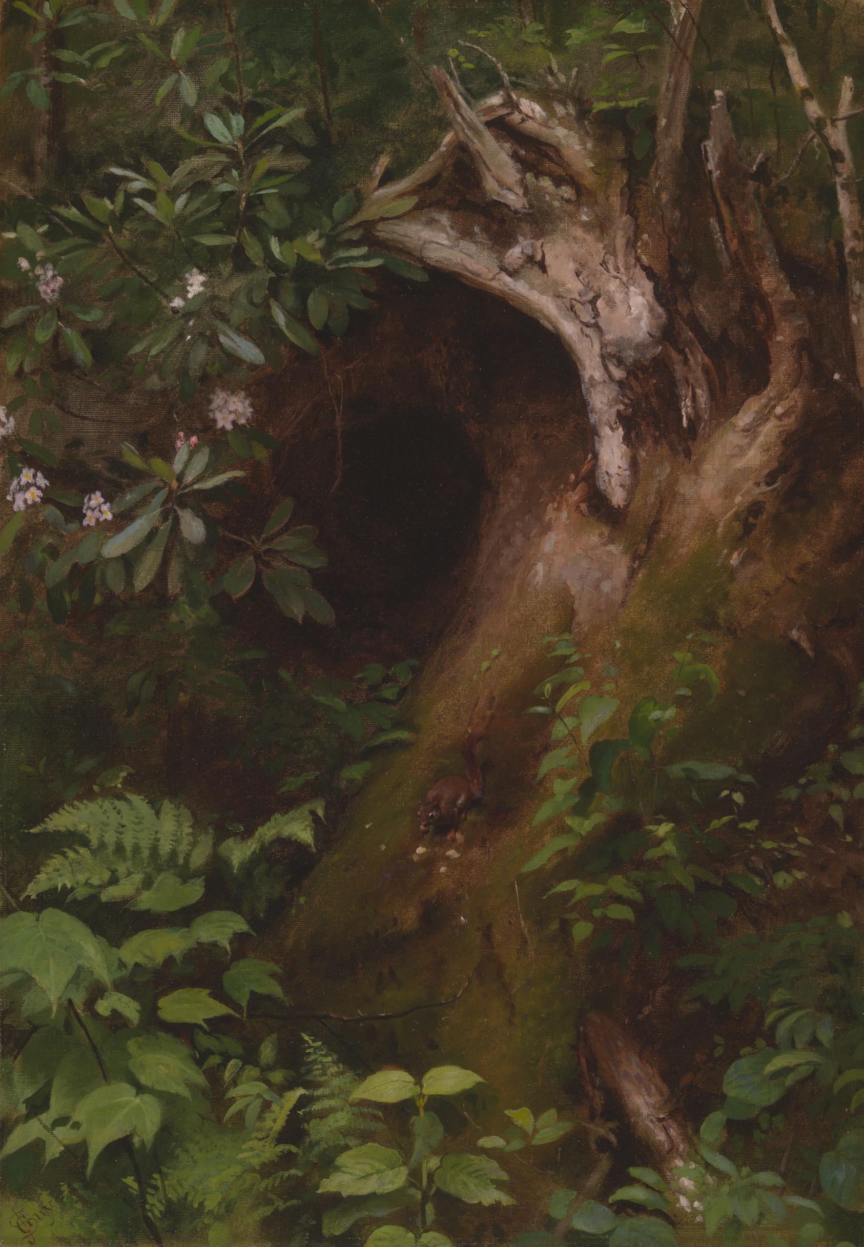 A work made of oil on canvas.
