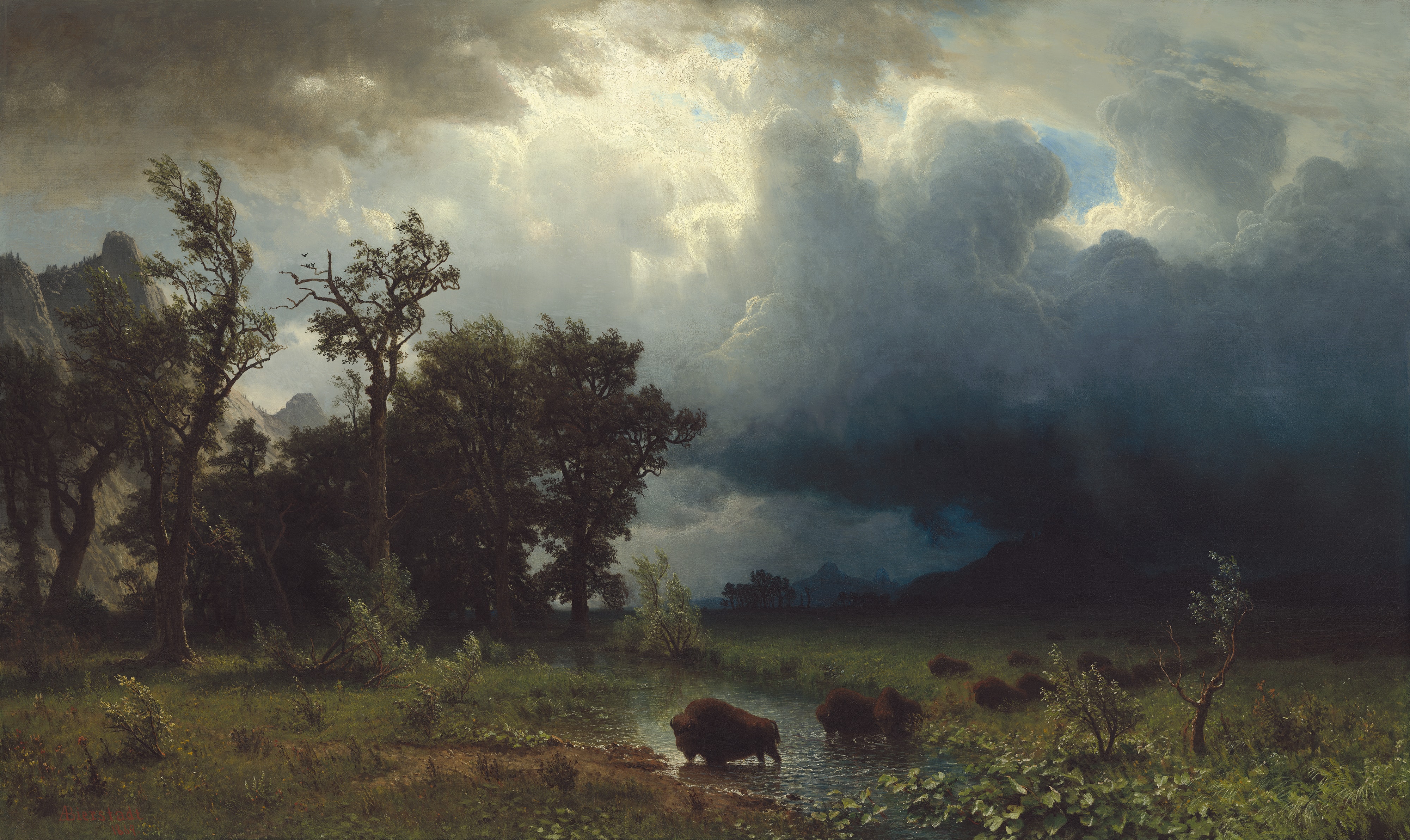 Buffalo Trail: The Impending Storm by Albert Bierstadt