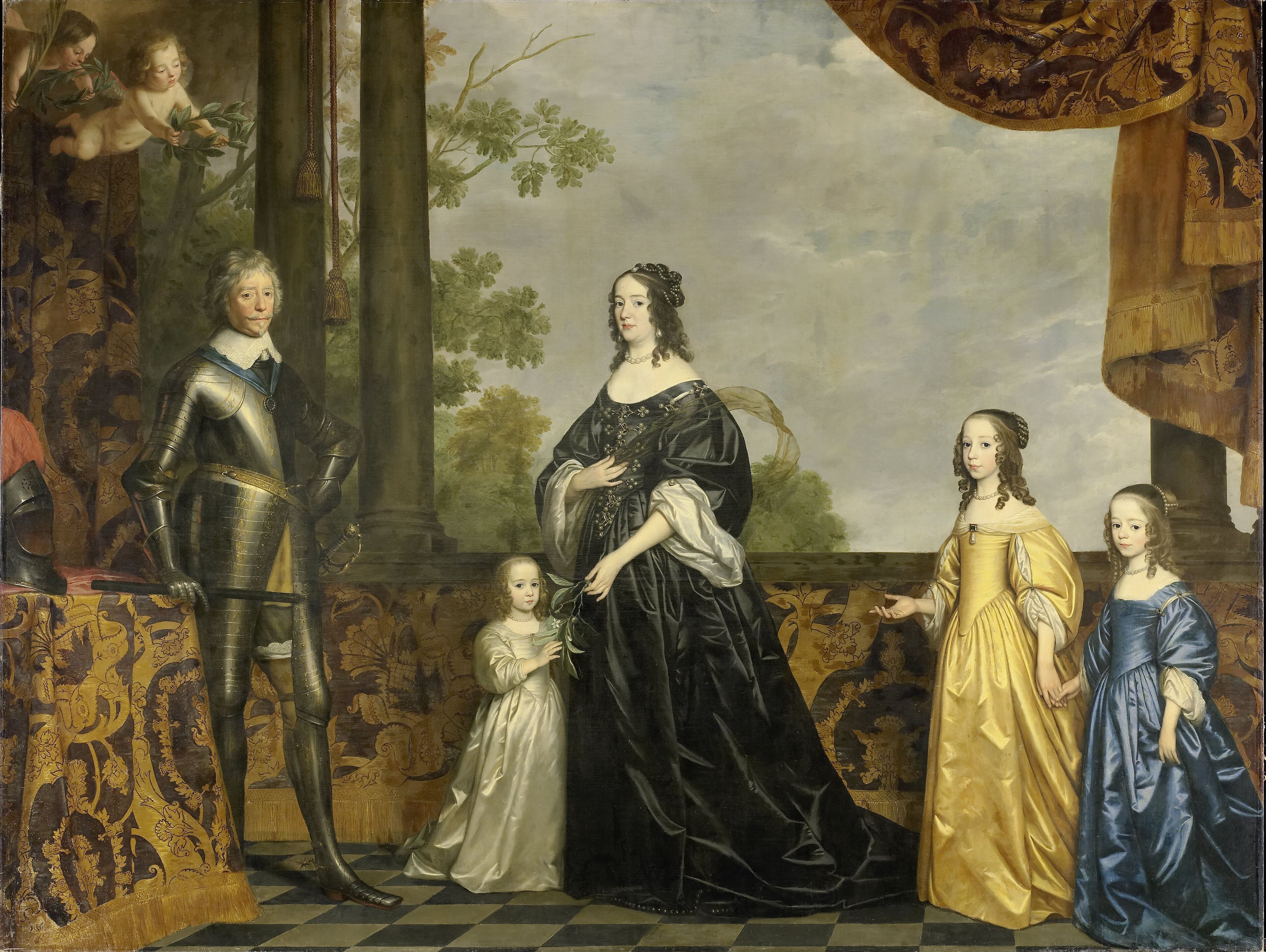 Frederick Henry, his Consort Amalia of Solms, and their Three Youngest Daughters by Gerard van Honthorst