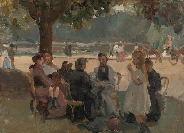 In het Bois de Boulogne bij Parijs by Isaac Israëls
