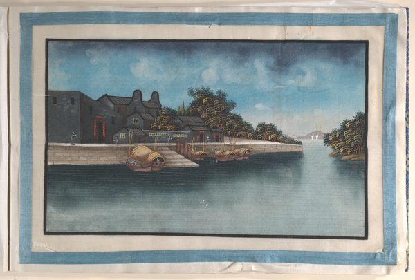 Album Containing Twelve Paintings of Scenes Along a River by anonymous