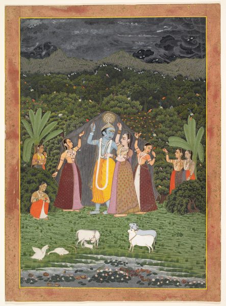 Krishna and the Gopis Take Shelter from the Rain by anonymous