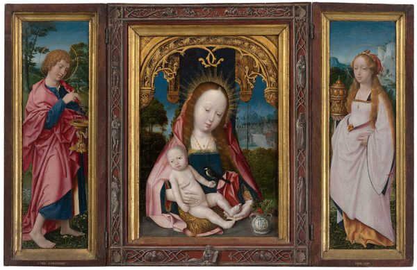 Triptych with Virgin and Child, Saint John the Evangelist (left wing) and Mary Magdalene (right wing) by Jan Provoost