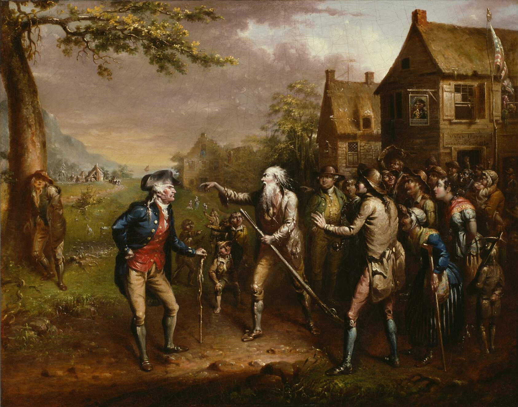A work made of oil on canvas.