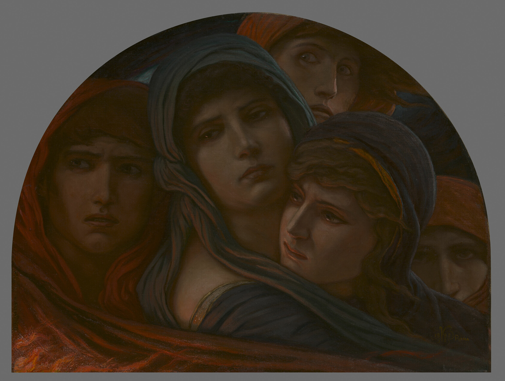 A work made of oil on canvas.