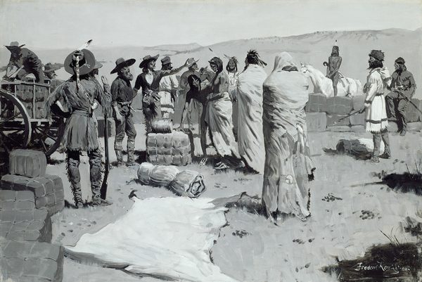 A work made of oil on canvas.