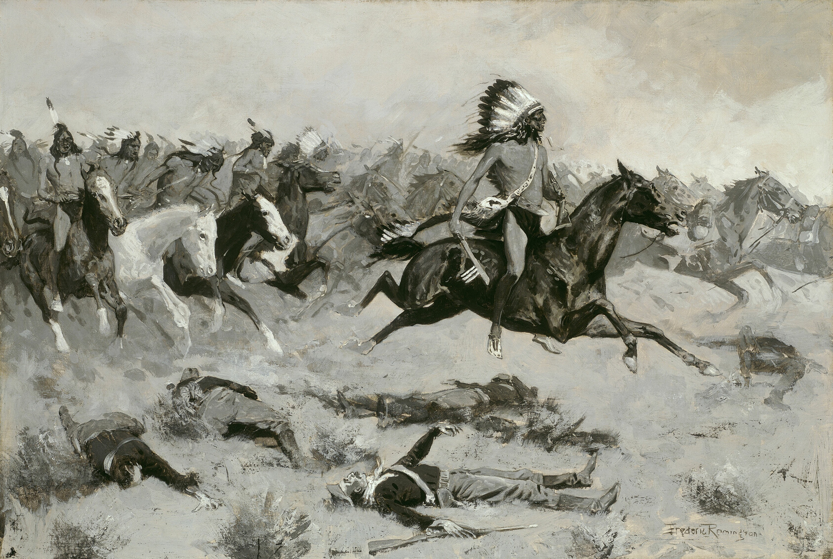 A work made of oil on canvas.