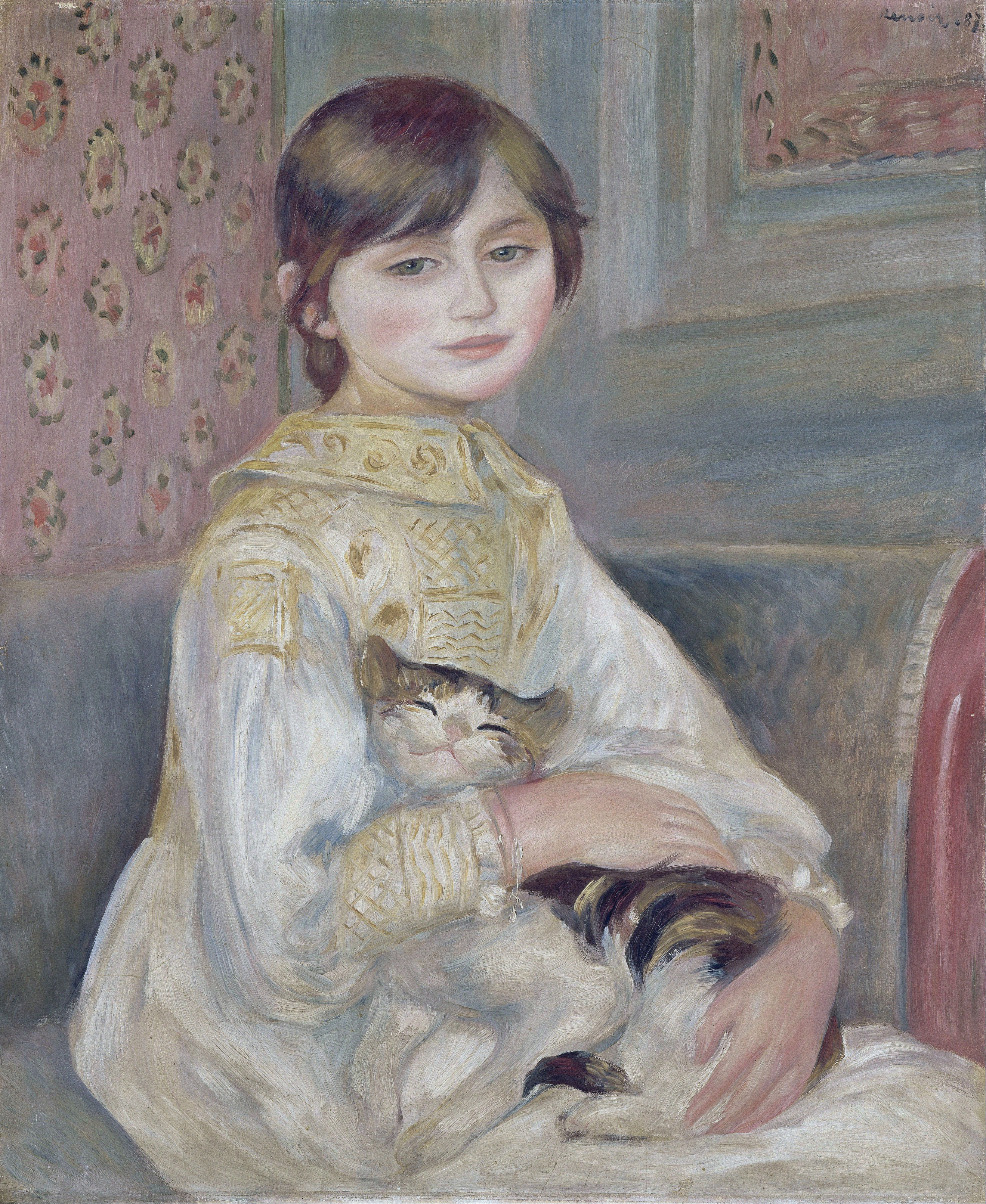 Julie Manet, dit aussi l'Enfant au chat by Pierre-Auguste Renoir