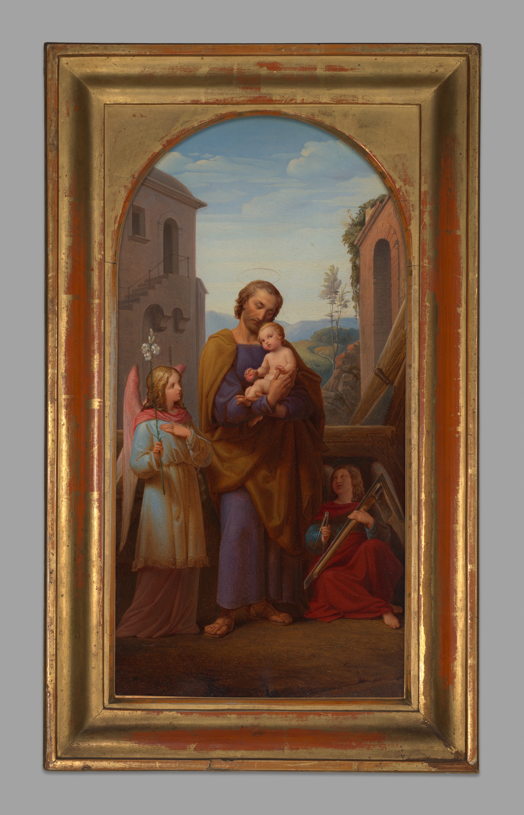 A work made of oil on copper.